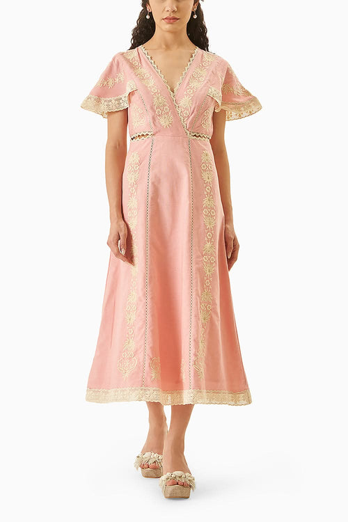 Dainty Pastel Embroidered Dress