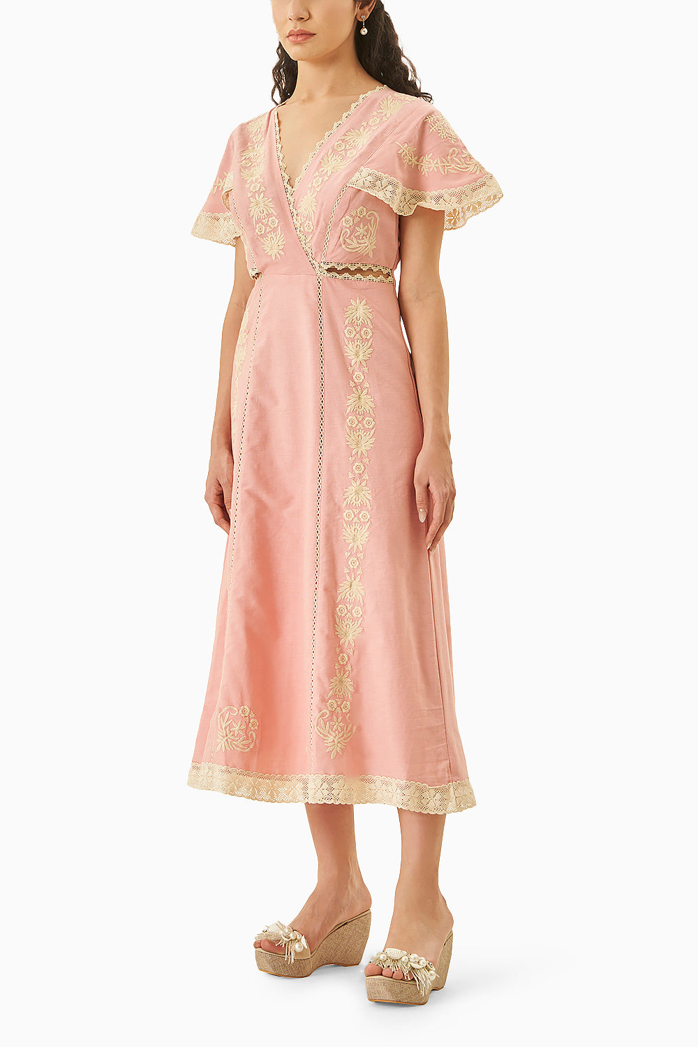 Dainty Pastel Embroidered Dress