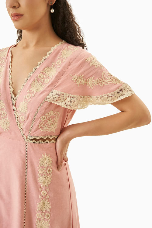 Dainty Pastel Embroidered Dress