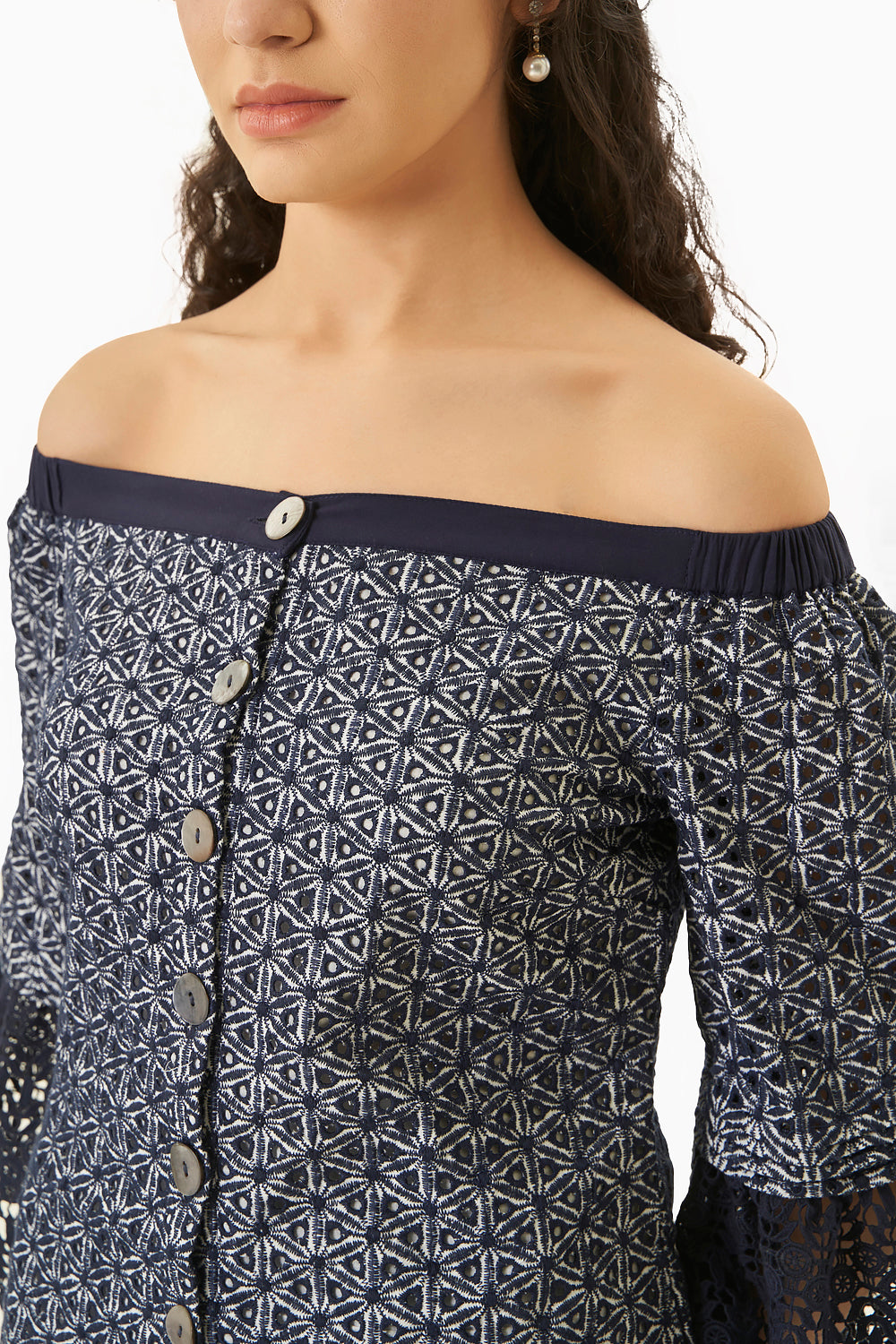 Off the Shoulder Broderie Anglais Blouse