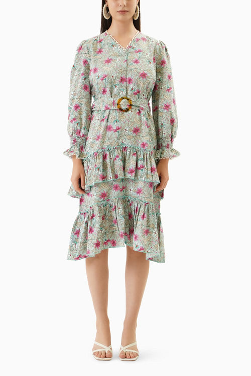 Printed Midi Dress