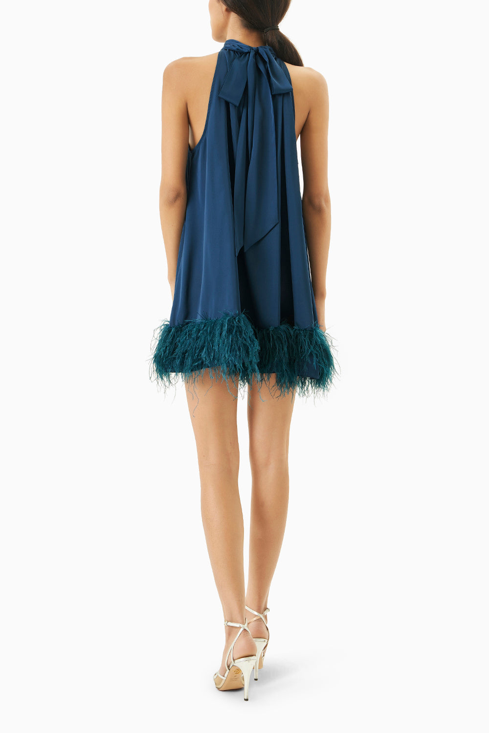 Teal Nyle Feather Dress