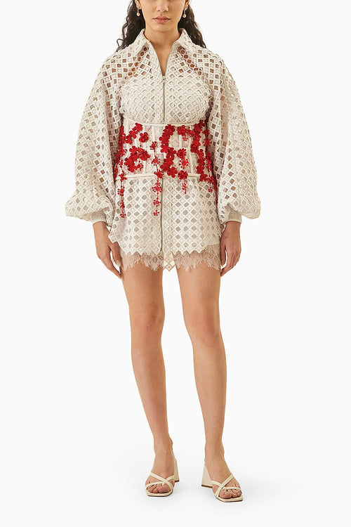 Thea Lace Shirt Dress With Corset