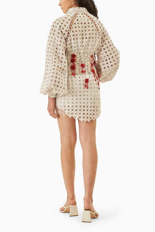 Thea Lace Shirt Dress With Corset