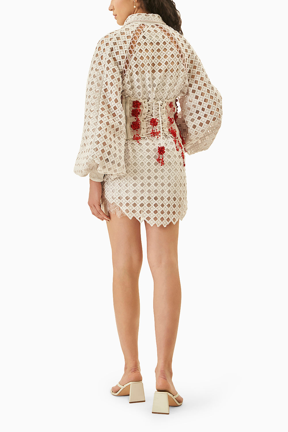 Thea Lace Shirt Dress With Corset