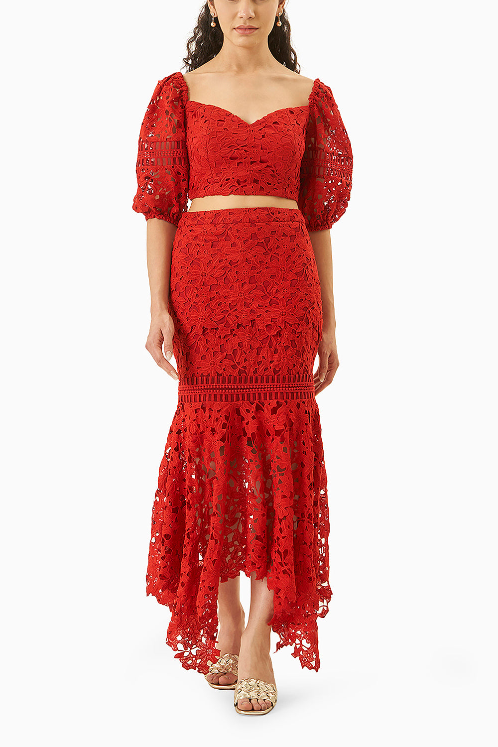 Lyra Red Lace Coord set