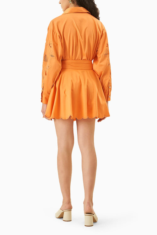 Alice Orange Cotton satin Coord set