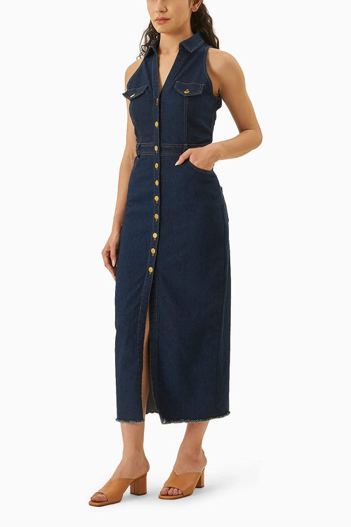 Blue Stretch Denim Dress