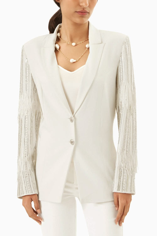 White Blazer Set with Pants