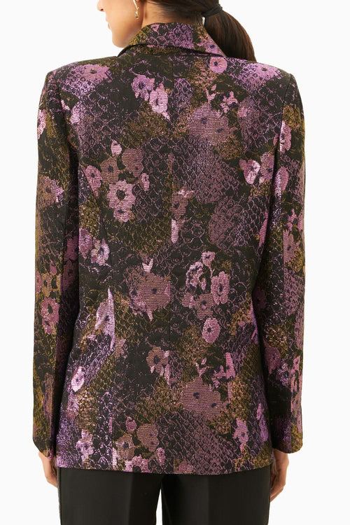 Purple Jacquard Blazer