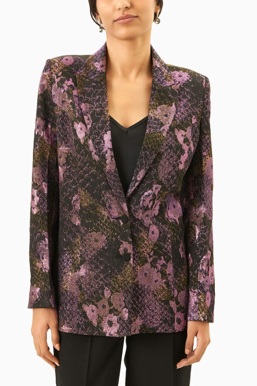 Purple Jacquard Blazer