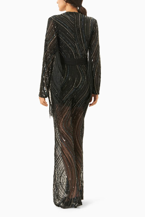 Black Sequins with Crystals Jumpsuit