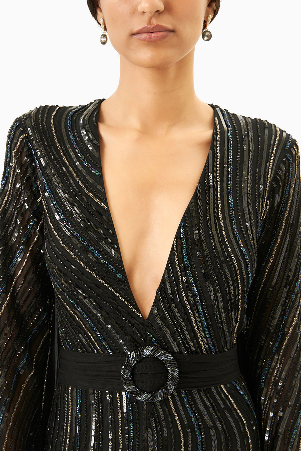 Black Sequins with Crystals Jumpsuit