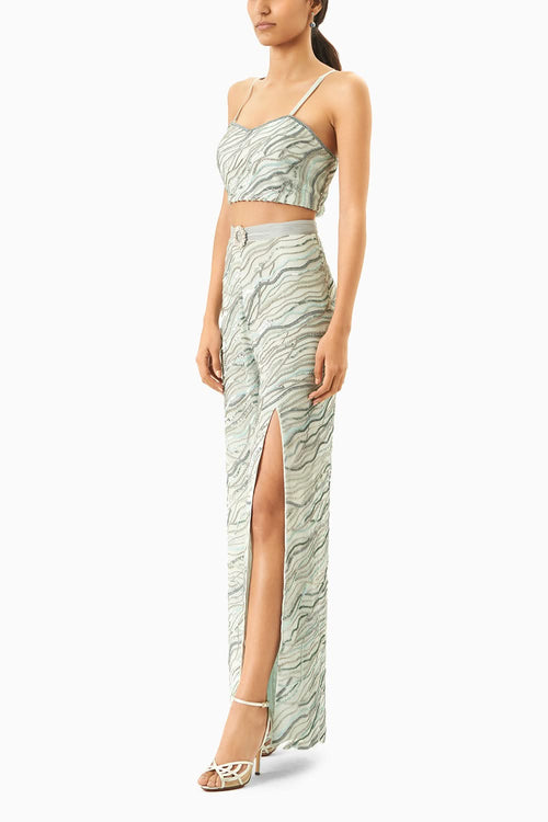 Powder Blue Embroidered Co-ord Set