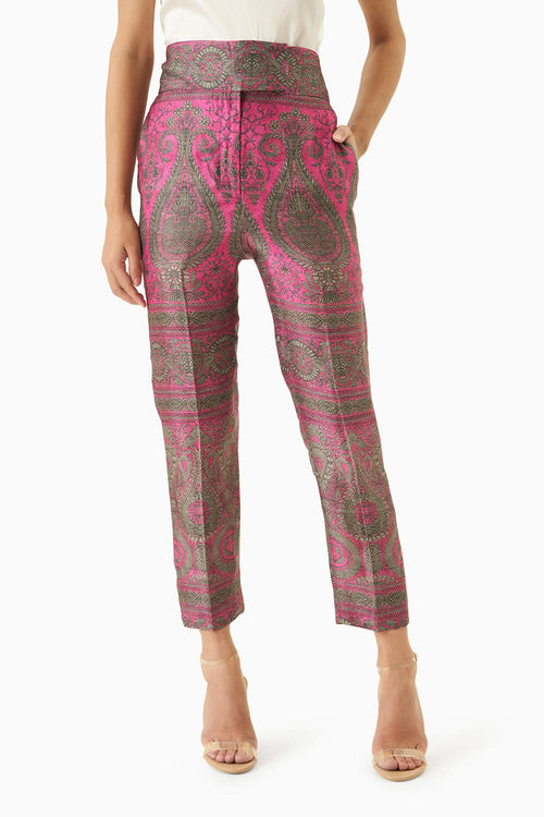 Fuchsia Cowl Shirt With Pants