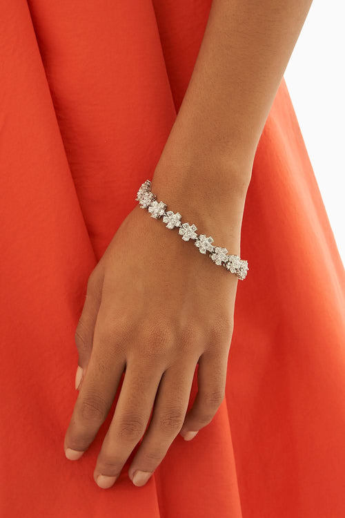 Sterling Silver Flower Bracelet