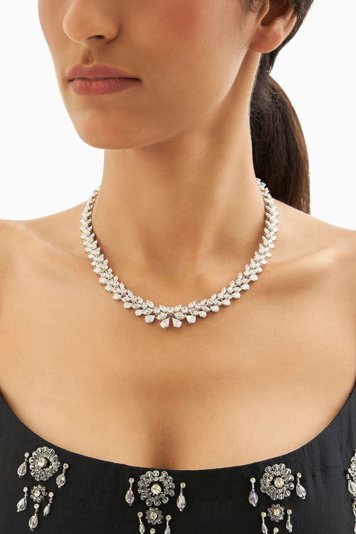 Flower Silver Choker