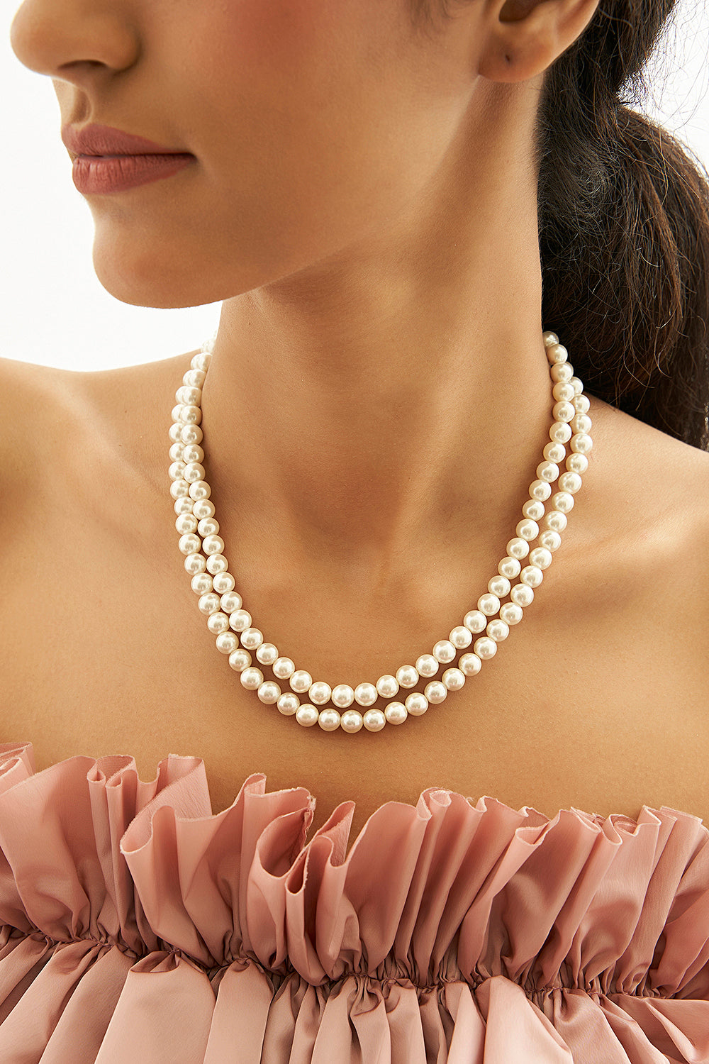 Two Line Pearl Necklace