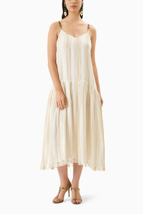 White Egg Shell Maxi Slip Dress