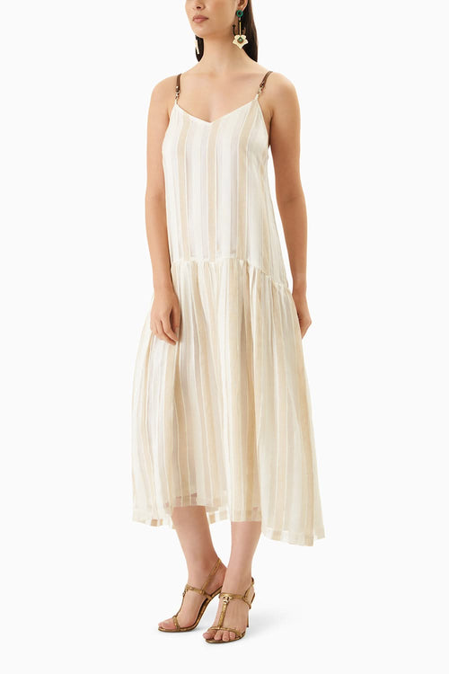 White Egg Shell Maxi Slip Dress
