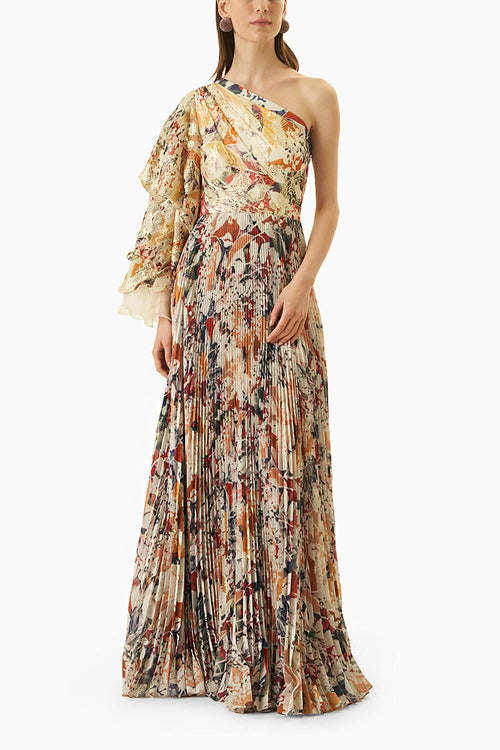 Multi Color One Shoulder Dress