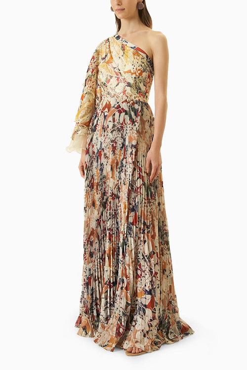 Multi Color One Shoulder Dress