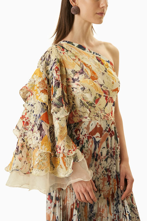 Multi Color One Shoulder Dress