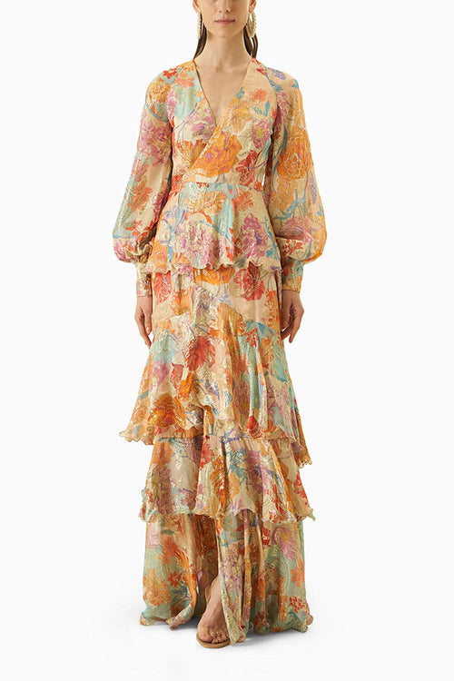 Multi Ochre Layered Dress