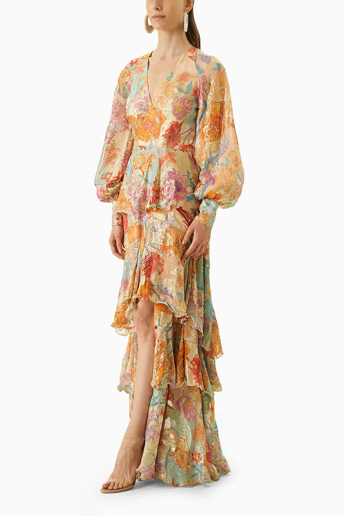 Multi Ochre Layered Dress