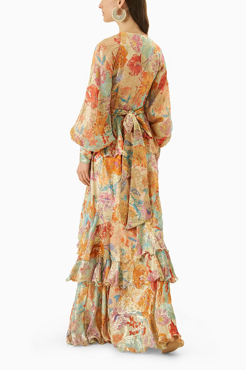 Multi Ochre Layered Dress