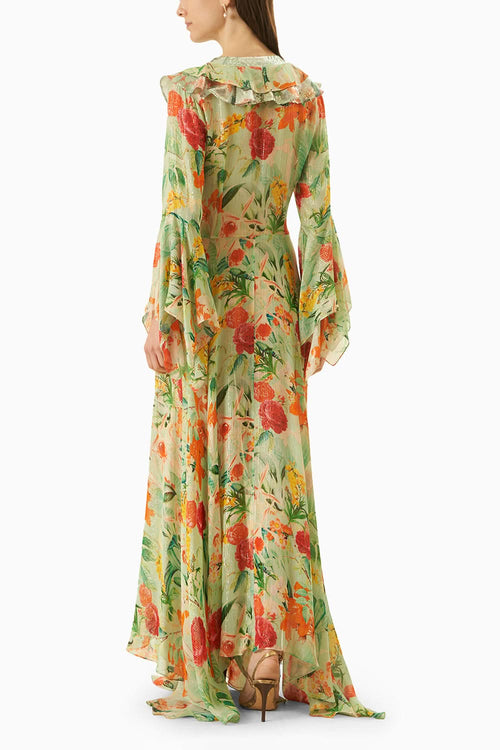 Multi Green Printed Dress