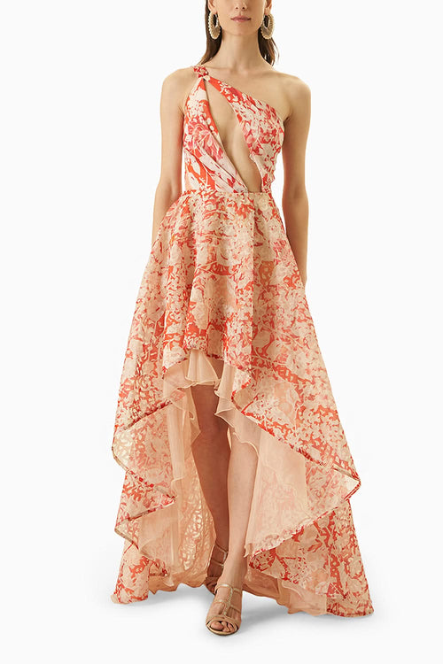 Multi Orange Organza Dress