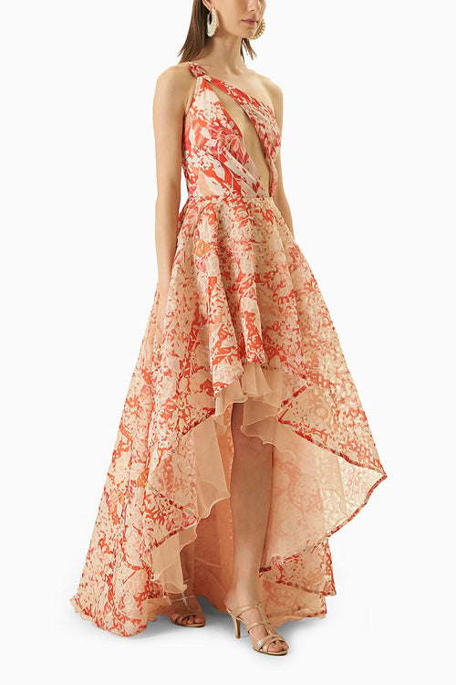 Multi Orange Organza Dress