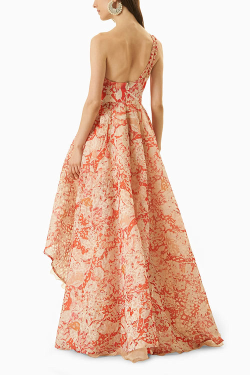 Multi Orange Organza Dress