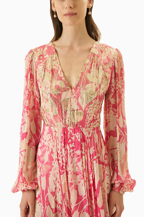 Multi Pink High Low Dress