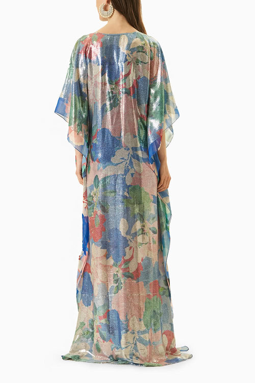Multi Blue Sequins Kaftan