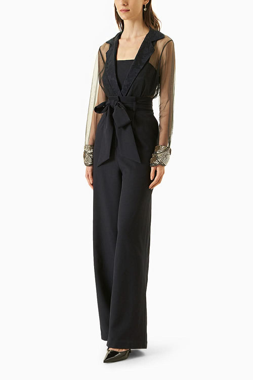 Navy Blue Ava Bodysuit With Trouser
