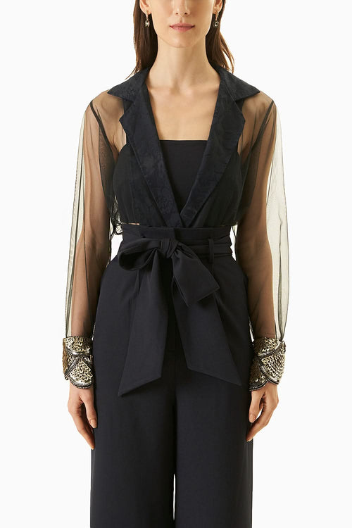 Navy Blue Ava Bodysuit With Trouser