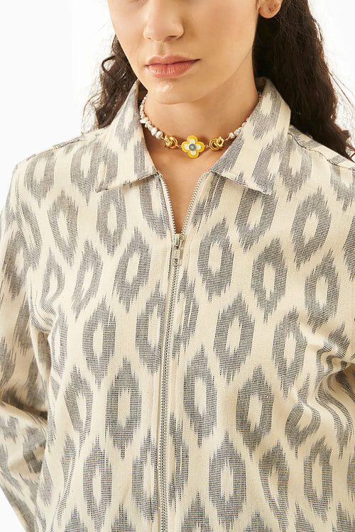 Grey Ikat Bomber Co-ord Set