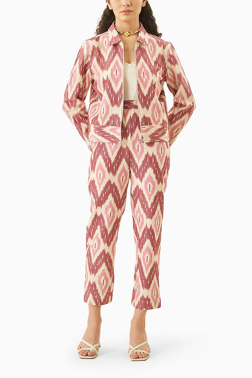 Pink Ikat Bomber Co-ord Set