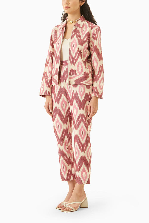 Pink Ikat Bomber Co-ord Set