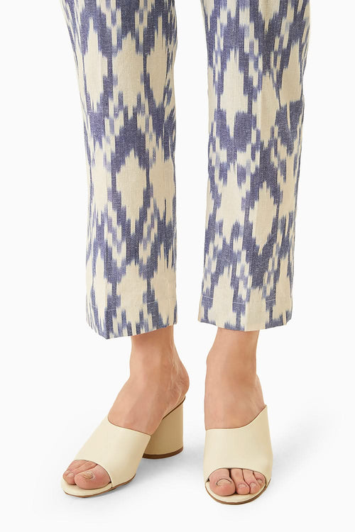Light Blue and White Ikat Bomber Co-ord Set