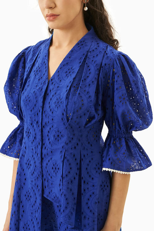 Blue Juliet Sleeve Co-ord Set