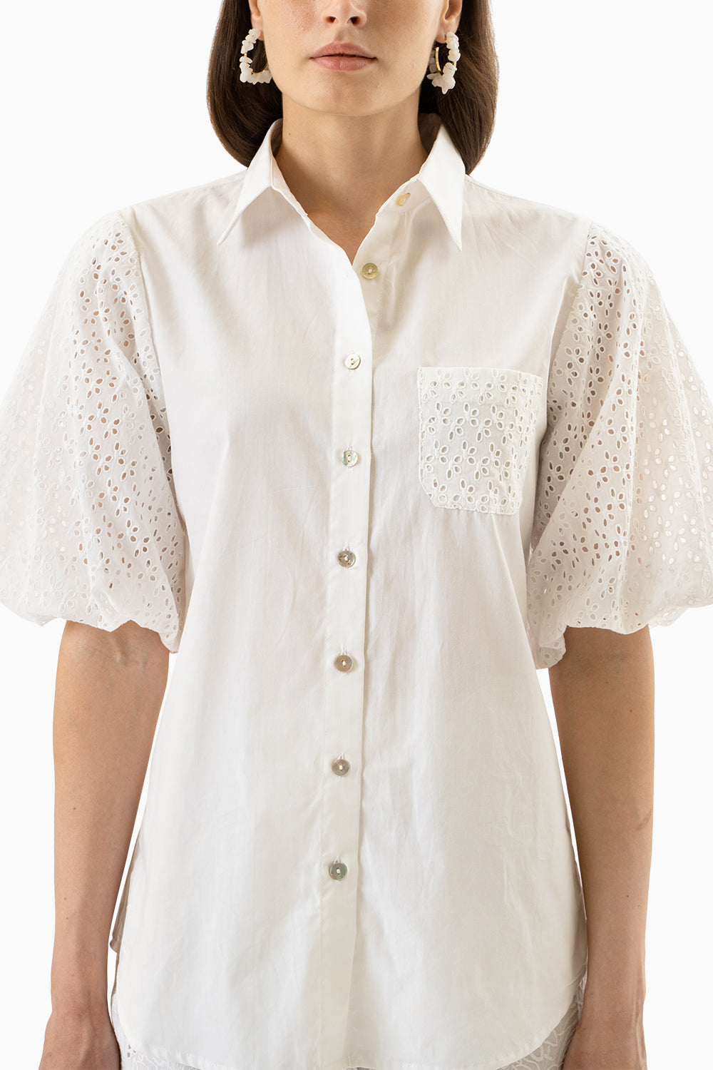 White All In Sleeves Shirt