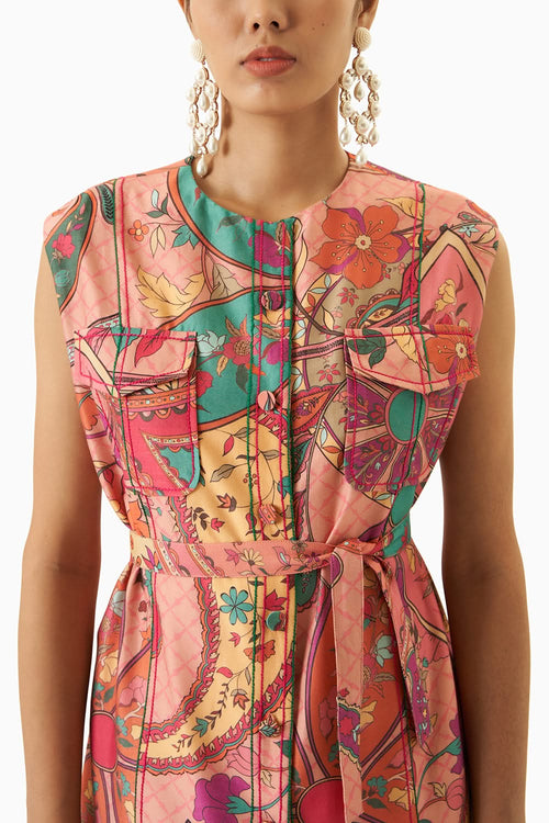 Multicoloured Shirt With Flared Pants