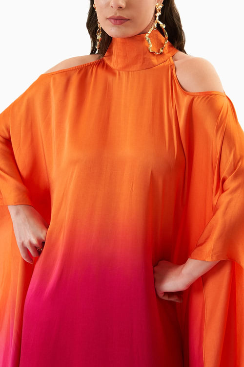 Ombré Leheriya Round Collar Dress