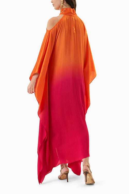 Ombré Leheriya Round Collar Dress