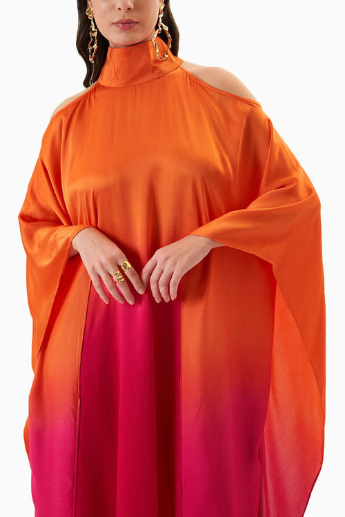 Ombré Leheriya Round Collar Dress