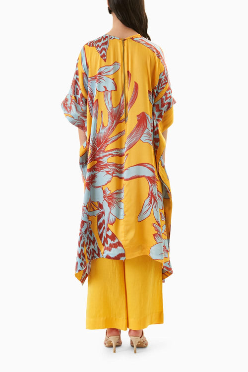 Yellow Aphrodite Kaftaan Style Kurta & Trousers