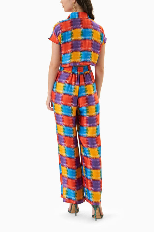 Multicoloured Baltimore Check Cropped Shirt & Straight Pants